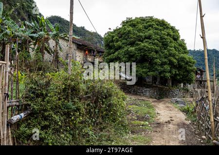 Alte Bauernhäuser in Ban Gioc in Vietnam Stockfoto