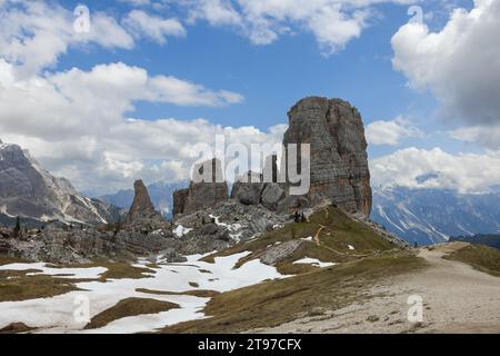 Wunderschöne Landschaft in den Dolomiten, fünf Türme (Cinque Torri) Italien Stockfoto