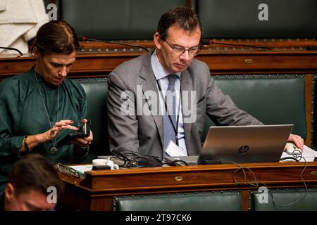 Brüssel, Belgien November 2023. CD&V Wouter Beke, abgebildet während einer Plenarsitzung der Kammer im Bundesparlament in Brüssel am Donnerstag, den 23. November 2023. BELGA FOTO JASPER JACOBS Credit: Belga News Agency/Alamy Live News Stockfoto