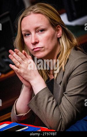 Brüssel, Belgien November 2023. Vooruit's Melissa Depraetere, Bild auf einer Plenartagung der Kammer im Bundesparlament in Brüssel am Donnerstag, den 23. November 2023. BELGA FOTO JASPER JACOBS Credit: Belga News Agency/Alamy Live News Stockfoto