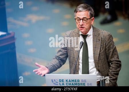 Brüssel, Belgien November 2023. CD&V Servais Verherstraeten, Bild auf einer Plenartagung der Kammer im Bundesparlament in Brüssel am Donnerstag, den 23. November 2023. BELGA FOTO JASPER JACOBS Credit: Belga News Agency/Alamy Live News Stockfoto