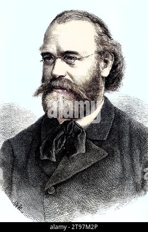 Friedrich Gustav Adolf Neumann, 1825–1884, ein deutscher Maler, Zeichner und Kopist, Grafiker und Marinemaler sowie Kupfer und Stahlstecher, Historisch, digital restaurierte Reproduktion von einer Vorlage aus dem 19. Jahrhundert, koloriert / Friedrich Gustav Adolf Neumann, 1825–1884, deutscher Maler, Zeichner und Kopisten, Grafiker und Meeresmaler sowie Kupfer- und Stahlstecher, historische, digital restaurierte Reproduktion aus einem Original des 19. Jahrhunderts, farbig Stockfoto