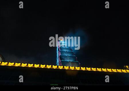 Taiwans höchstes Wolkenkratzer und ehemaliges höchstes Gebäude der Welt in Taipei, Taiwan nächtliche Stadtlandschaft Stockfoto