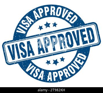 visa genehmigt Stempel. visa genehmigt Zeichen. Runde Grunge Etikett Stock Vektor