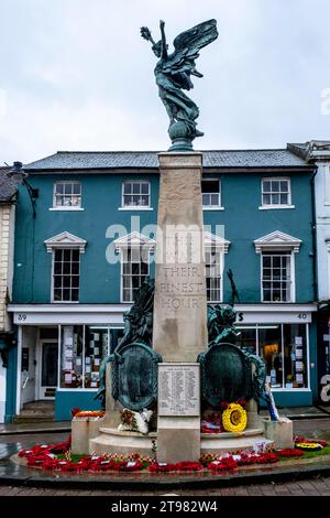 Das Town war Memorial (fotografiert nach dem Remembrance Sunday) Lewes, East Sussex, Großbritannien Stockfoto