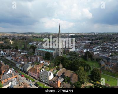 St Marys Church Saffron Walden Essex UK Drohne Aerial Stockfoto