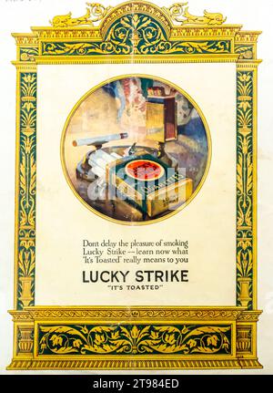 1926 Lucky Strike-Werbung. „Es ist getoastet“ Stockfoto