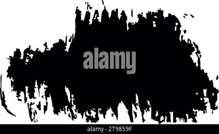 Abstrakter Grunge-Hintergrund für Text. Schwarze Vektorpinselstriche. Verschmierte Tinte auf weißem Hintergrund. Für Banner- und Postkartendesign. Stock Vektor