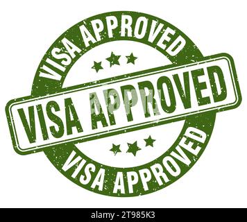 visa genehmigt Stempel. visa genehmigt Zeichen. Runde Grunge Etikett Stock Vektor