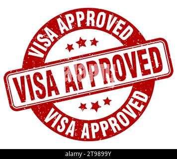 visa genehmigt Stempel. visa genehmigt Zeichen. Runde Grunge Etikett Stock Vektor