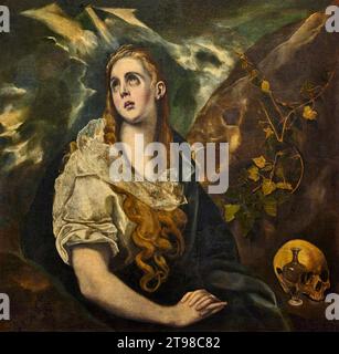 Maddalena penitente - olio su tela - El Greco - 1590 - Paradas (Siviglia) , Parroquia de San Eutropio, Stockfoto