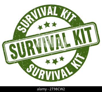 Survival Kit Stempel. Survival Kit Zeichen. Runde Grunge Etikett Stock Vektor