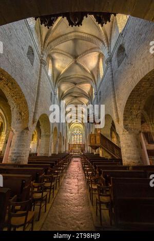Innere der Kirche Saint-Just in Arbois, Departement Jura, Franche-Comte, Frankreich Stockfoto