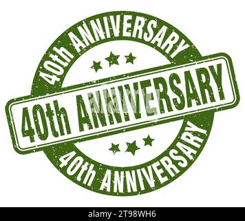 40th Jubiläumsstempel. 40th Jubiläumsschild. Rundes Grunge-Label Stock Vektor