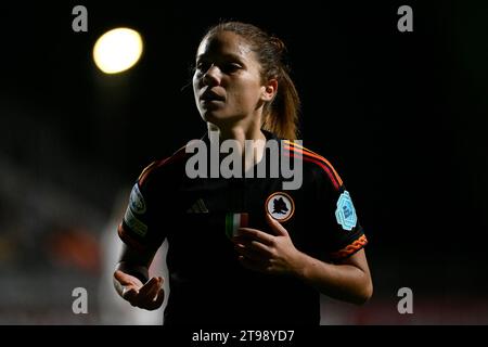 Rom, Italien. November 2023. Manuela Giugliano von AS Roma während des Gruppenspiels C der Women Champions League zwischen AS Roma und Ajax im Tre fontane Stadion in Rom (Italien), 23. November 2023. Quelle: Insidefoto di andrea staccioli/Alamy Live News Stockfoto