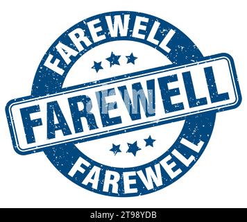 Abschiedsstempel. Abschiedsschild. Rundes Grunge-Etikett Stock Vektor
