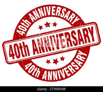 40th Jubiläumsstempel. 40th Jubiläumsschild. Rundes Grunge-Label Stock Vektor