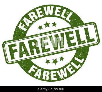 Abschiedsstempel. Abschiedsschild. Rundes Grunge-Etikett Stock Vektor