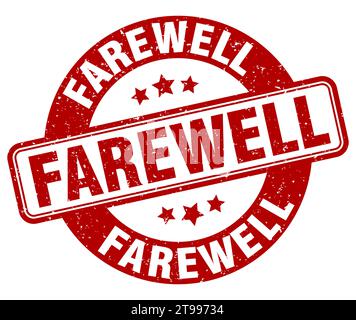 Abschiedsstempel. Abschiedsschild. Rundes Grunge-Etikett Stock Vektor