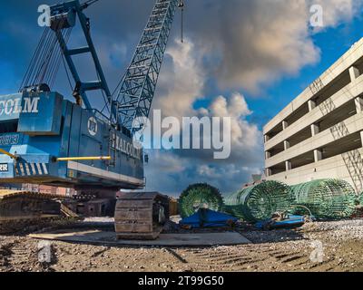 Stützmauerkonstruktion an der I70 I71-Teilung im Zentrum von Columbus Ohio USA 2023 Stockfoto