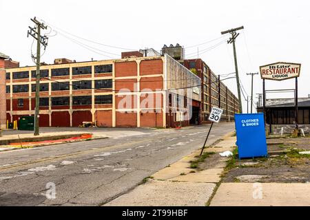 Verlassenes Ford-Werk im unabhängigen Stadtteil Highland Park in der Nähe von Detroit. Highland Park, Usa Stockfoto
