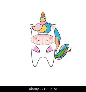 Niedliches Einhorn. Tierfiguren-Design. Kawaii. Stock Vektor