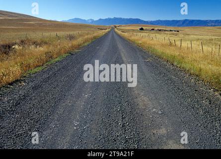 Ranchland Road nördlich von Enterprise, Wallowa County, Oregon Stockfoto