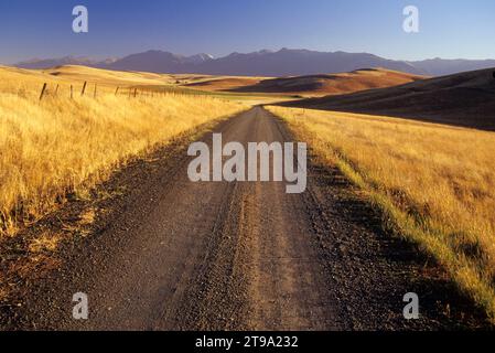 Ranchland Road nördlich von Enterprise, Wallowa County, Oregon Stockfoto