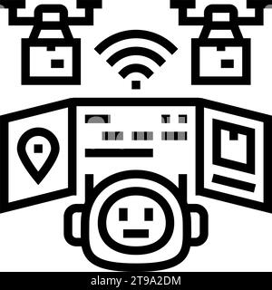 Vektorgrafik der autonomen Übertragungsleitung für die Fernüberwachung Stock Vektor