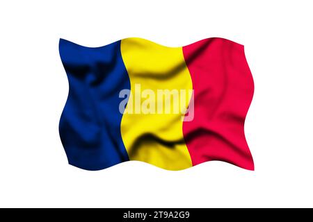 Tschad-Flagge weht im Wind, Tschad-fliegende Flagge, Clipping Path inklusive Stockfoto