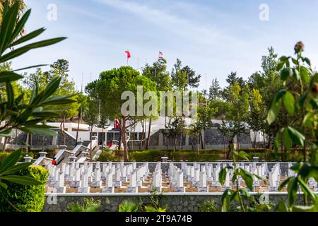 Bogazkoy, Kyrenia (Girne), Nordzypern - 24. Oktober 2023: Militärfriedhof Boğaz (Türkisch Boğaz Şehitliği) Stockfoto