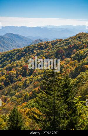 Blick auf die Great Smoky Mountains, North Carolina Stockfoto