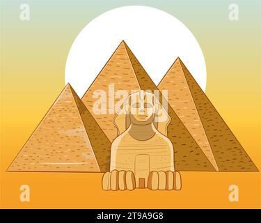 Alte ägyptische und Pyramiden Cartoonvektor Stock Vektor