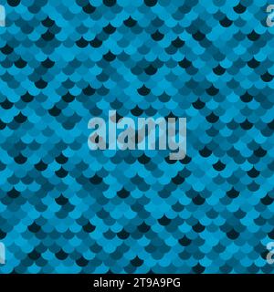 Abstrakte blaue Halbtöne aus Denim, Fischschuppen. Farbige Marine Textur Stock Vektor
