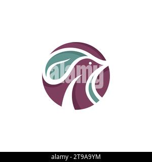 Abstract Mit Vogelblatt-Logo. Vogelsymbol Stock Vektor