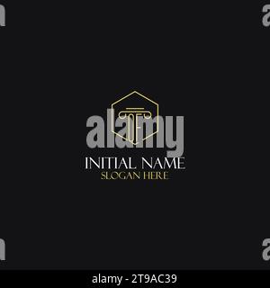 VON Monogramminitialen zur Gestaltung von Logo-Ideen für Juristen, Rechtsanwälte, Rechtsanwälte und Anwaltskanzleien Stock Vektor