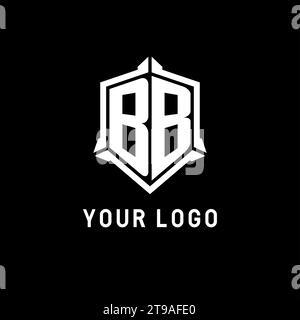 BB-Logo-Initiale mit Vektorgrafik im Schilddesign Stock Vektor