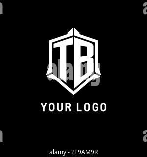 TB-Logo-Initiale mit Vektorgrafik in Schildform Stock Vektor