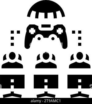 Multiplayer-Spiele Spielentwicklung Glyphe Icon Vektor Illustration Stock Vektor