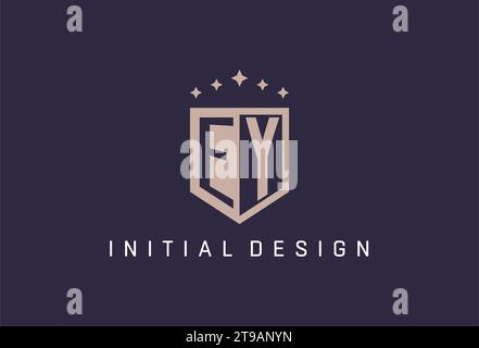 EY Initial Shield Logo Icon geometrisches Design inspiriert Stock Vektor
