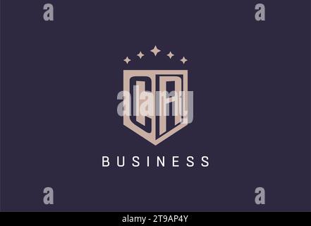 Design-Inspiration im Design des CR-Initial Shield-Logos Stock Vektor