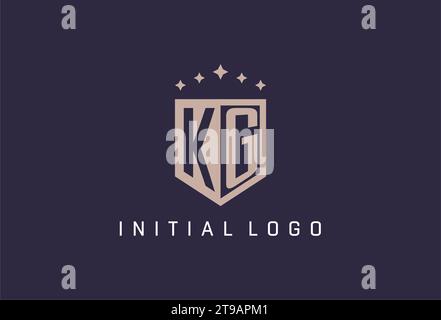 KG Initial Shield Logo Icon geometrisches Design inspiriert Stock Vektor