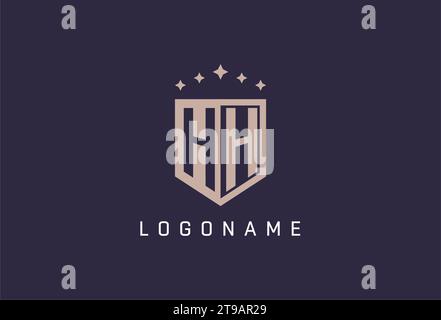 HH Initial Shield Logo Icon geometrisches Design inspiriert Stock Vektor