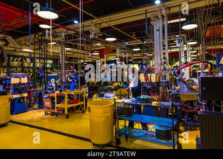 Produktionsstätte des Plattenlabels Third man Records / Third man Pressing in Detroit, USA Stockfoto