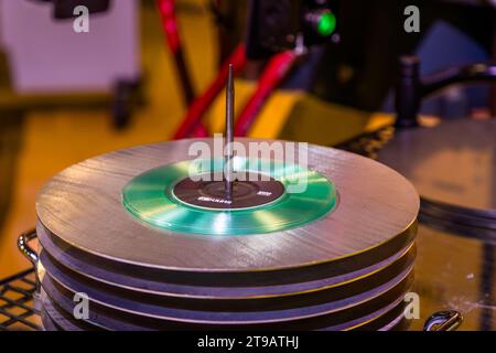 Produktionsstätte des Plattenlabels Third man Records / Third man Pressing in Detroit, USA Stockfoto