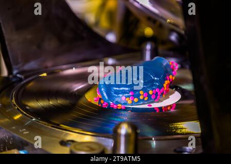 Produktionsstätte des Plattenlabels Third man Records / Third man Pressing in Detroit, USA Stockfoto