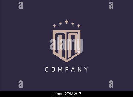NN Initial Shield Logo Icon geometrisches Design inspiriert Stock Vektor