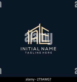 Ursprüngliches AE-Logo, klare und moderne Architektur- und Baulogodesign-Vektorgrafik Stock Vektor