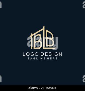 Ursprüngliches BB-Logo, klare und moderne Architektur- und Baulogodesign-Vektorgrafik Stock Vektor