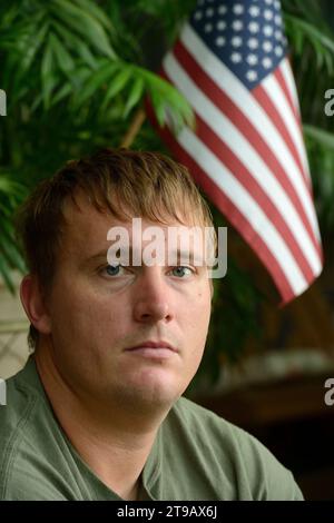 Porträts von Dakota L. Meyer, einem Veteranen des United States Marine Corps und dem einzigen lebenden Marine, der die Ehrenmedaille erhielt. Stockfoto